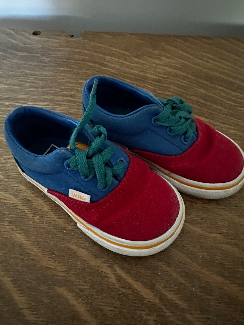 Vans Kids Canvas Sneakers in Red, Blue & Green